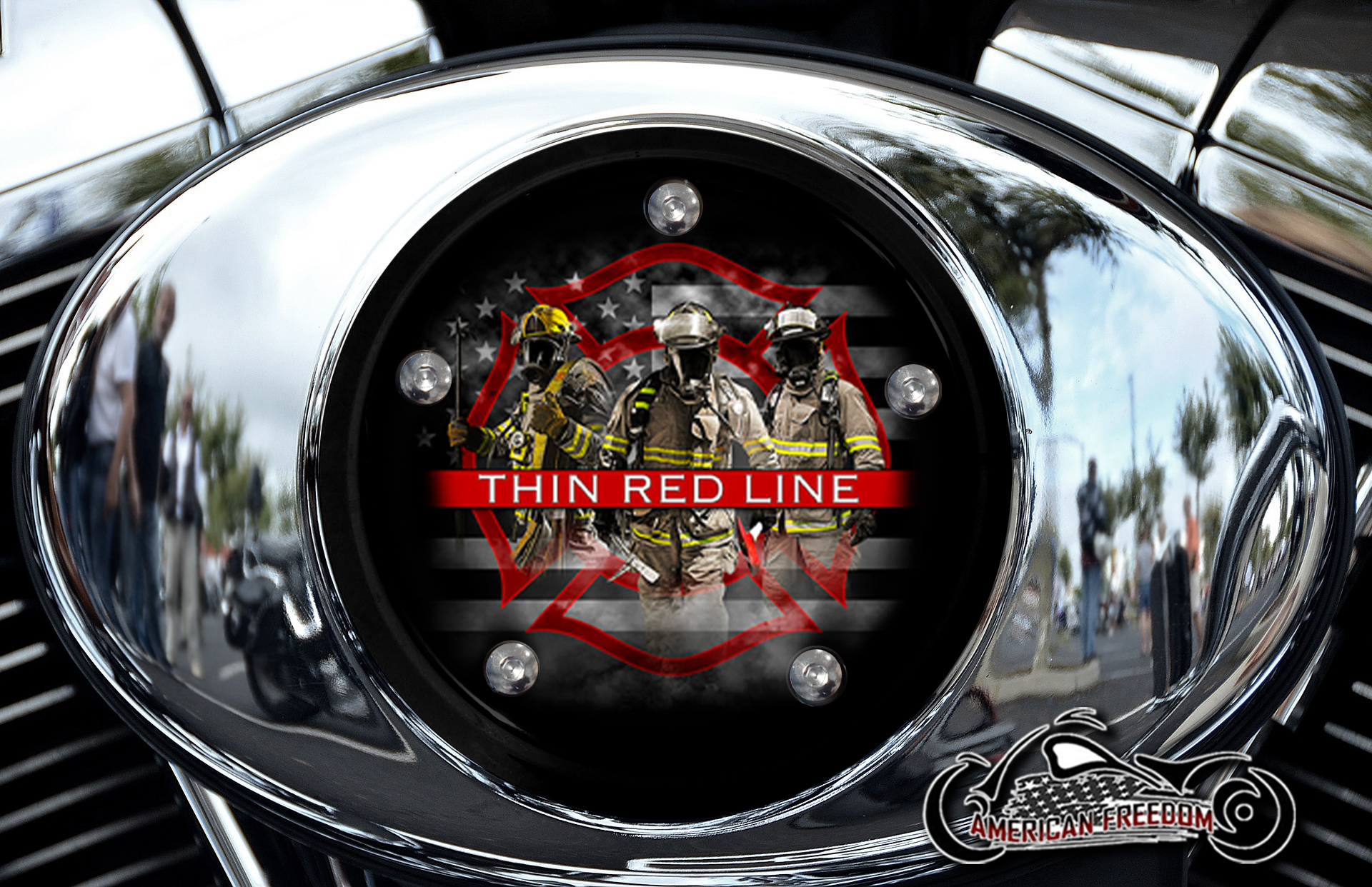 Custom Air Cleaner Cover - Firefighter Thin Red Line